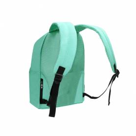 Cartera antartik mochila con asa y bolsillos con cremallera color verde menta 310x160x410 mm