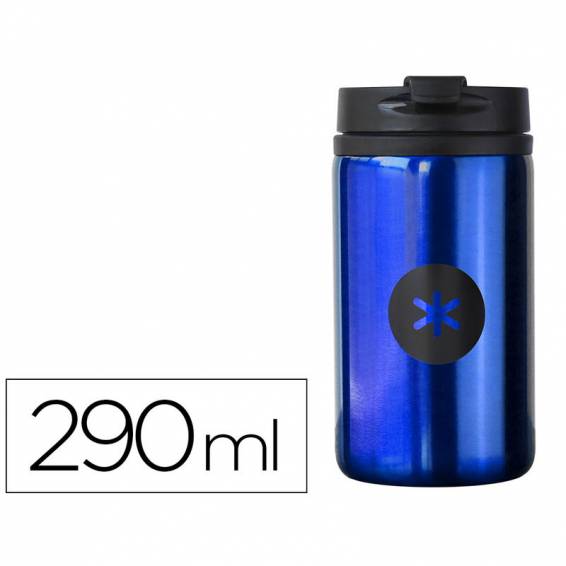 Vaso antartik acero inoxidable con tapa dosificador de seguridad y base acolchada 290 ml color azul