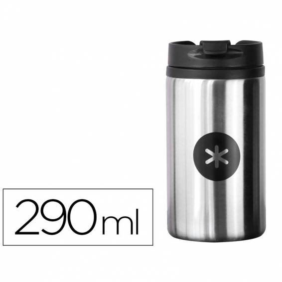 Vaso antartik acero inoxidable con tapa dosificador de seguridad y base acolchada 290 ml color plata