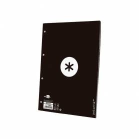 Recambio liderpapel a4 antartik 80 hojas 90g/m2 cuadro 5 mm 4 taladros 1 banda marco color negro