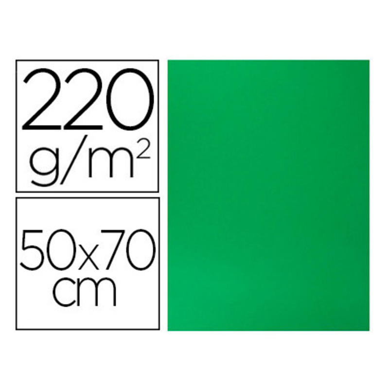 Cartulina lisa/rugosa 2 texturas 50x70 cm 220g/m2 verde intenso