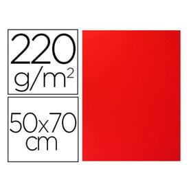 Cartulina lisa/rugosa 2 texturas 50x70 cm 220g/m2 rojo