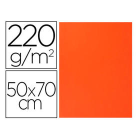 Cartulina lisa/rugosa 2 texturas 50x70 cm 220g/m2 naranja intenso