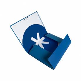 Carpeta liderpapel antartik gomas a4 3 solapas carton forrado azul oscuro