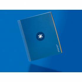 Cuaderno espiral liderpapel a4 micro antartik tapa forrada120h 100 gr cuadro 5mm 5 banda4 taladros color azul marino