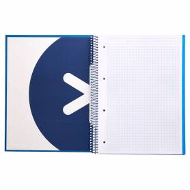 Cuaderno espiral liderpapel a4 micro antartik tapa forrada120h 100 gr cuadro 5mm 5 banda4 taladros color azul marino