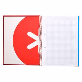 Cuaderno espiral liderpapel a4 micro antartik tapa forrada120h 100 gr cuadro 5mm 5 banda4 taladros color frambuesa