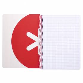 Cuaderno espiral liderpapel a4 micro antartik tapa dura 80h 100gr cuadro 5mm sin banda4 taladros color frambuesa