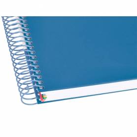 Cuaderno espiral liderpapel a4 micro antartik tapa forrada120h 100 gr horizontal 5 banda4 taladros color azul oscuro