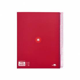 Cuaderno espiral liderpapel a4 micro antartik tapa forrada120h 100 gr horizontal 5 banda4 taladros color frambuesa