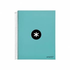 Cuaderno espiral liderpapel a4 micro antartik tapa forrada 120h 100 gr horizontal 5 banda4 taladores color menta