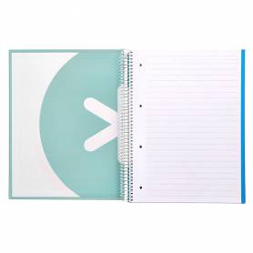 Cuaderno espiral liderpapel a4 micro antartik tapa forrada 120h 100 gr horizontal 5 banda4 taladores color menta