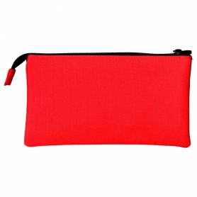 Bolso escolar portatodo antartik triple cremallera color rojo 220x30x120 mm