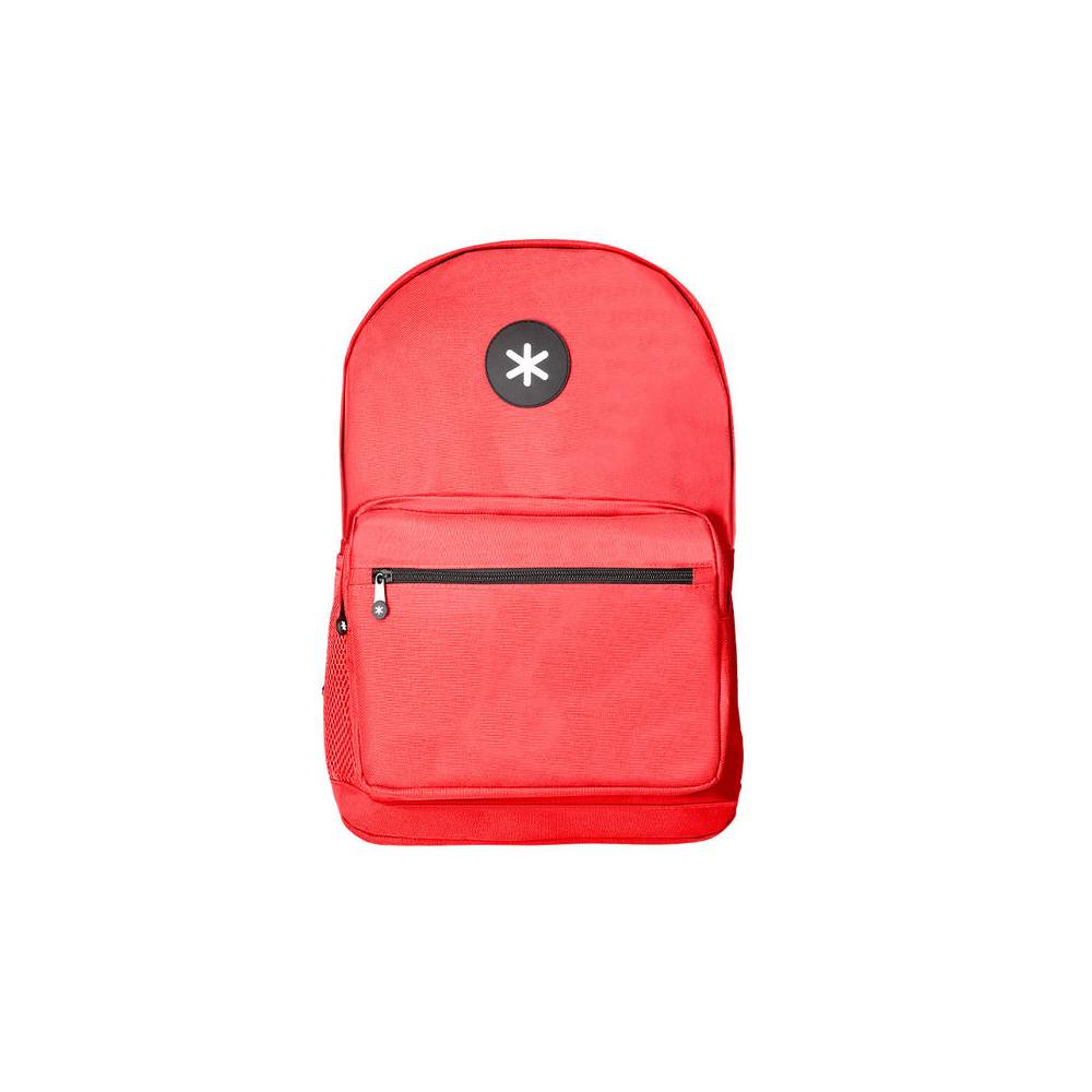 Cartera antartik mochila con asa y bolsillo frontal concremallera color rojo 320x140x430 mm