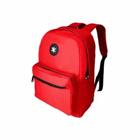 Cartera antartik mochila con asa y bolsillo frontal concremallera color rojo 320x140x430 mm