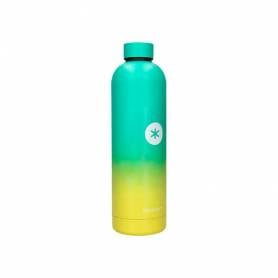 Botella portaliquidos antartik isotermica acero inoxidable libre de bpa colourful amarillo/verde 750 ml