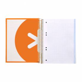 Cuaderno espiral liderpapel a5 micro antartik tapa forrada120h 90 gr cuadro 5mm 5 bandas6 taladros color mostaza