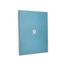 Cuaderno espiral liderpapel a4 micro antartik tapa forrada80h 90 gr rayado puntos 1 banda 4 taladros celeste