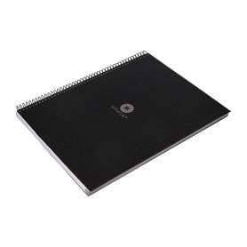 Cuaderno espiral liderpapel a4 micro antartik tapa forrada80h 90 gr rayado puntos 1 banda 4 taladros negro