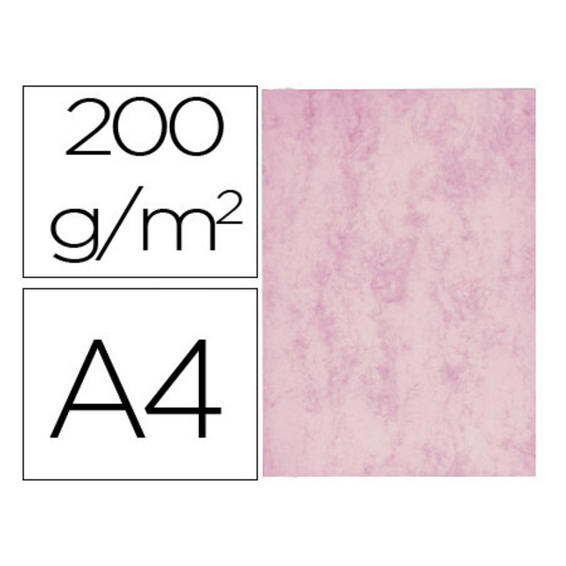 Cartulina marmoleada din a4 200 gr color rosa paquete de 100 hojas