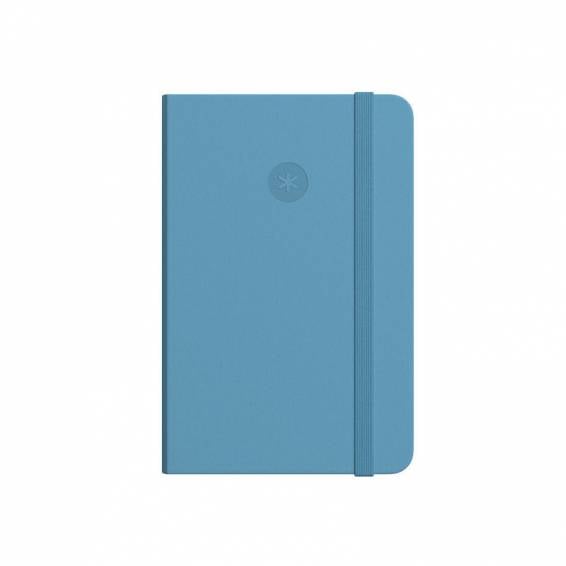 Cuaderno con gomilla antartik notes tapa dura a5 hojas cuadricula azul claro 100 hojas 80 gr fsc