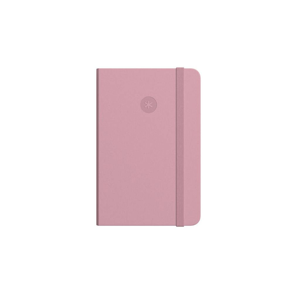 Cuaderno con gomilla antartik notes tapa dura a4 hojas cuadricula rosa pastel 100 hojas 80 gr fsc