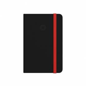 Cuaderno con gomilla antartik notes tapa dura a4 hojas rayas negro y rojo 100 hojas 80 gr fsc