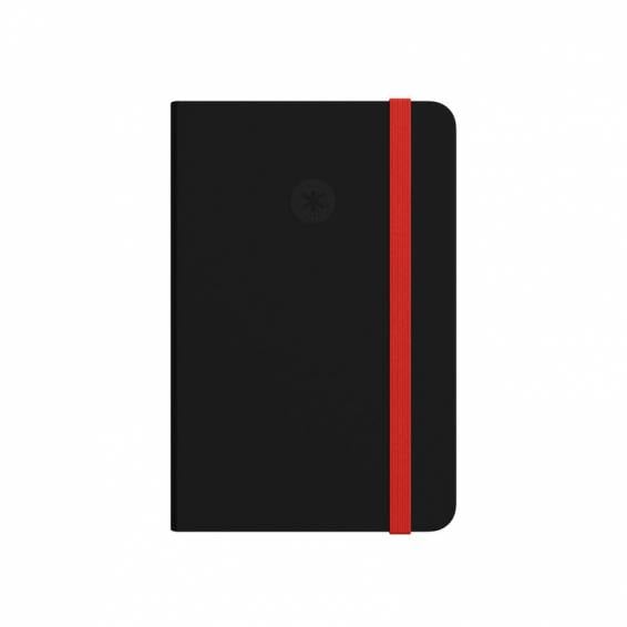 Cuaderno con gomilla antartik notes tapa dura a4 hojas rayas negro y rojo 100 hojas 80 gr fsc