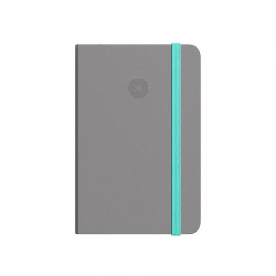 Cuaderno con gomilla antartik notes tapa dura a5 hojas puntos gris y turquesa 100 hojas 80 gr fsc