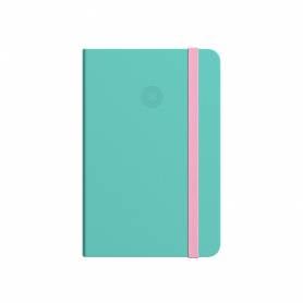 Cuaderno con gomilla antartik notes tapa dura a4 hojas lisas rosa y turquesa 100 hojas 80 gr fsc