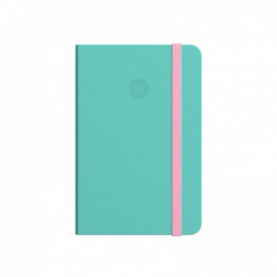 Cuaderno con gomilla antartik notes tapa dura a4 hojas cuadricula rosa y turquesa 100 hojas 80 gr fsc