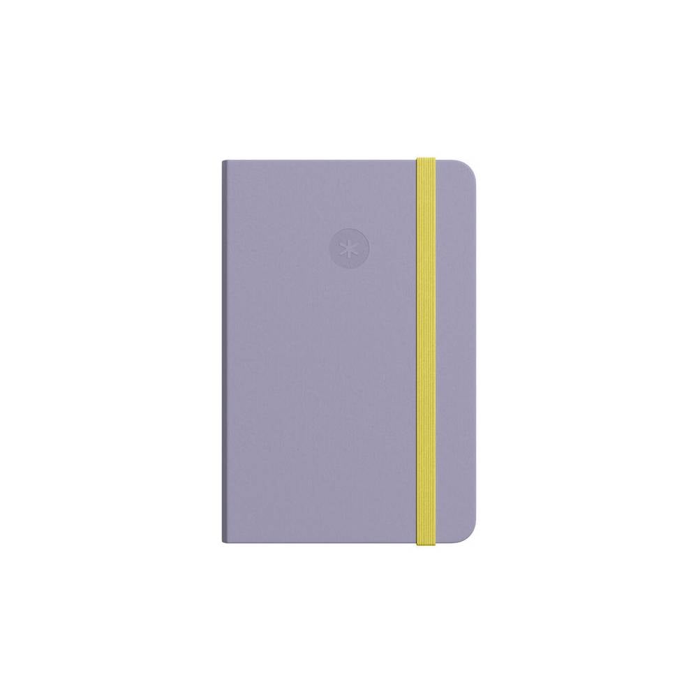 Cuaderno con gomilla antartik notes tapa dura a4 hojas puntos morado y amarillo 100 hojas 80 gr fsc