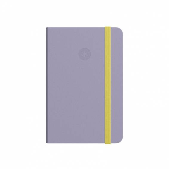 Cuaderno con gomilla antartik notes tapa dura a4 hojas rayas morado y amarillo 100 hojas 80 gr fsc