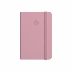 Cuaderno con gomilla antartik notes tapa blanda a6 cuadricula rosa pastel 100 hojas 80 gr fsc