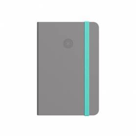 Cuaderno con gomilla antartik notes tapa blanda a5 hojas cuadricula gris y turquesa 80 hojas 80 gr fsc