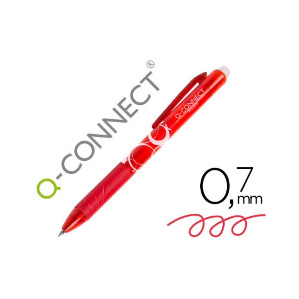 Boligrafo q-connect retractil borrable 0,7 mm color rojo