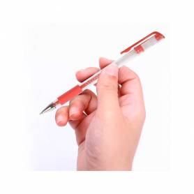 Boligrafo q-connect tinta gel rojo 0,7 mm sujecion de caucho