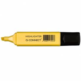 Rotulador q-connect fluorescente pastel amarillo punta biselada