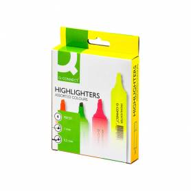 Rotulador q-connect fluorescente surtido caja de 4 unidades colores surtidos