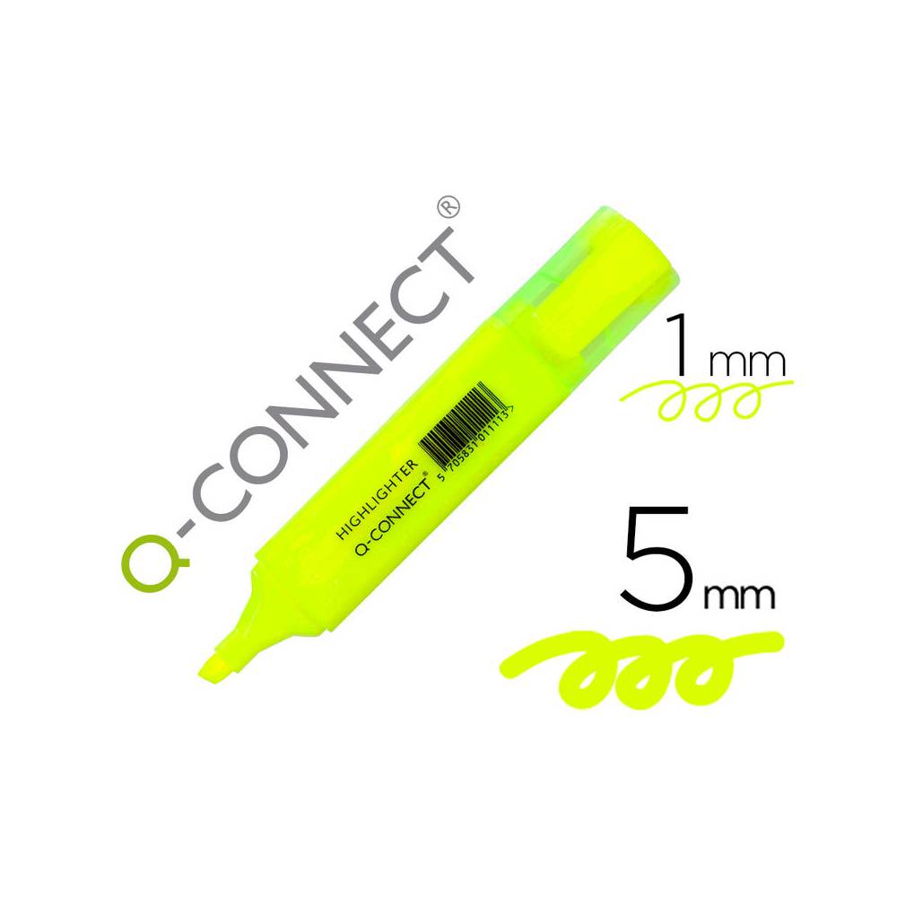 Rotulador q-connect fluorescente amarillo punta biselada