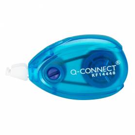 Corrector q-connect cinta blanco 5 mm x 6 mt blister 2 unidades azul y naranja