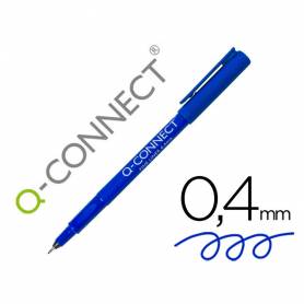 Rotulador q-connect punta de fibra fine liner azul 0.4 mm