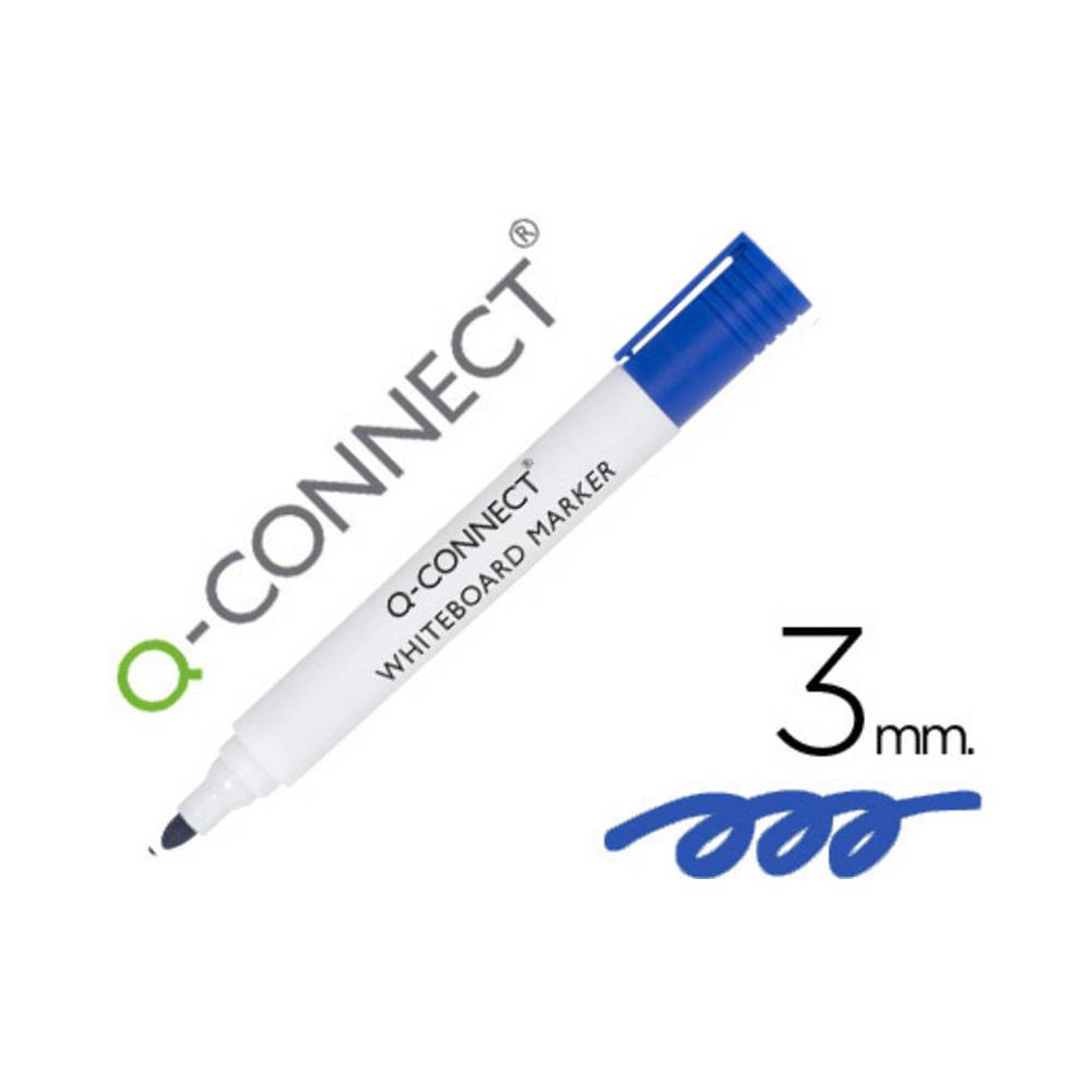 Rotulador q-connect pizarra blanca color azul punta redonda 3 mm