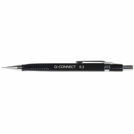 Portaminas q-connect 0,5 mm con tres minas cuerpo negro clip metalico