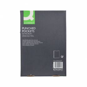 Funda multitaladro q-connect folio 50 mc piel de naranja caja de 100 unidades