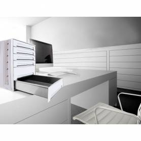 Fichero cajones de sobremesa q-connect 305x370x215 mm bandeja organizadora superior 5 cajones gris opaco