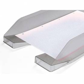 Bandeja sobremesa plastico q-connect gris oscuro transparente 240x70x340 mm