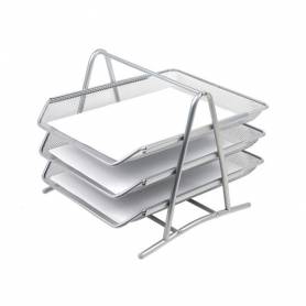 Bandeja sobremesa metalica q-connect kf00822 rejilla plata 3 bandejas movibles 350x278x275 mm