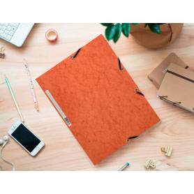 Carpeta q-connect gomas kf02170 carton simil-prespan solapas 320x243 mm naranja