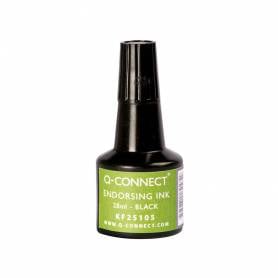 Tinta tampon q-connect negro bote 28 ml